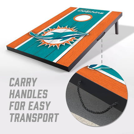 YouTheFan NFL Miami Dolphins 2' x 3' Portable Cornhole Game with Logo Bags