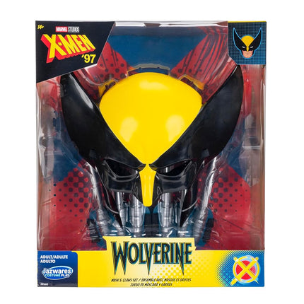 MARVEL Wolverine Official Adult Halloween Accessory Kit - Plastic Mask with Elastic Strap plus Two Claw Accessories