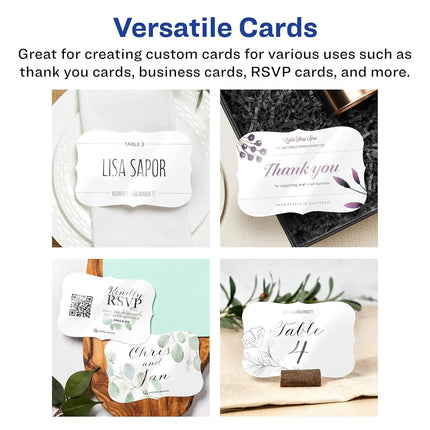 Avery Printable Rectangle Flourished Edge Postcards with Sure Feed Technology, 4" x 6", Glossy White Cardstock, Print-to-the-Edge, Laser/Inkjet Cards, 100 Total