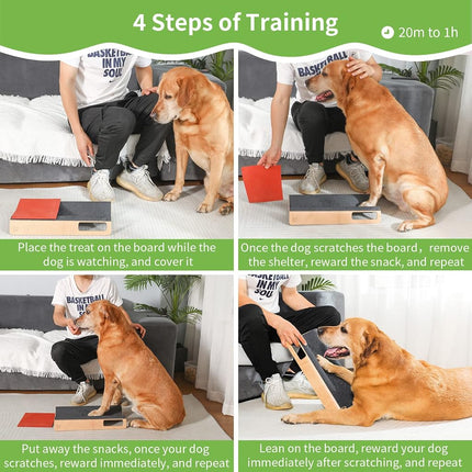 LovIntry M-Shaped Dog Scratch Pad for Nails with Treat Box, Dog Nail Scratch Board for Large Dogs, Dog Nail File Toy and Shorten Dog’s Side Nail Easier (with Treat Box, L)