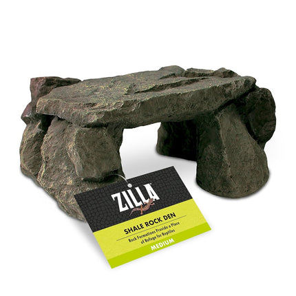 Zilla Pet Reptile Terrarium Shale Rock Den Décor, Basking Rock and Hide for Bearded Dragons and Other Reptiles, Medium