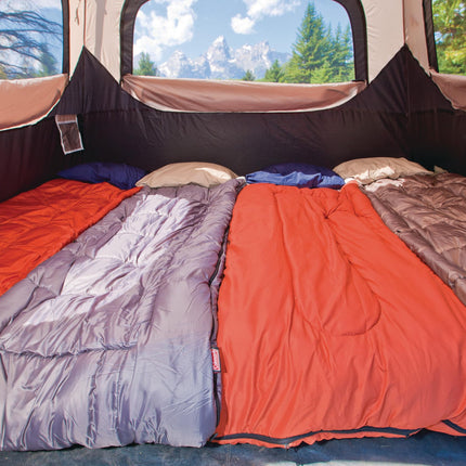 Coleman Cabin Tent with immediate installation in 1 minute, for 4/6/8/10 people with weatherproof floor, pre-fixed bars, ventilation hole and carrying bag