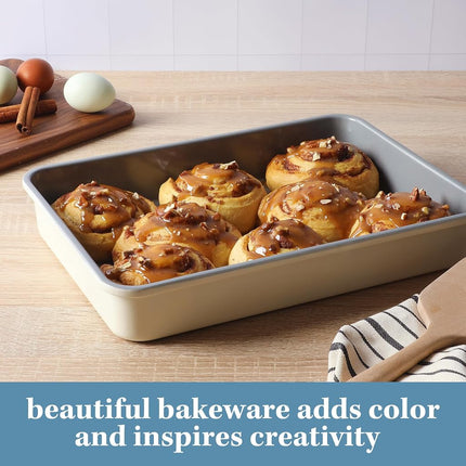 Sur La Table Kitchen Essentials Bake Sale 9 X 13 Inch PFA Free Ceramic Nonstick Roaster/Cake/Baking Pan - Linen White