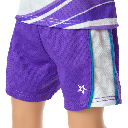 American Girl, Truly Me, Star Player Basketball Outfit, Doll Clothes, for 18-inch Dolls, 6pcs, Ages 6+