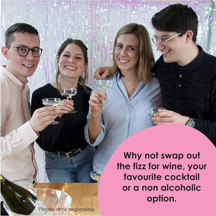 Talking Tables Prosecco Adult Drinking Includes Glasses & Ping Pong Balls | Games for Bachelorette Party, Girls Night, Birthday, Bridal Shower, NYE, Cham, 12 Glasses, Pink (PROSE-Pong)