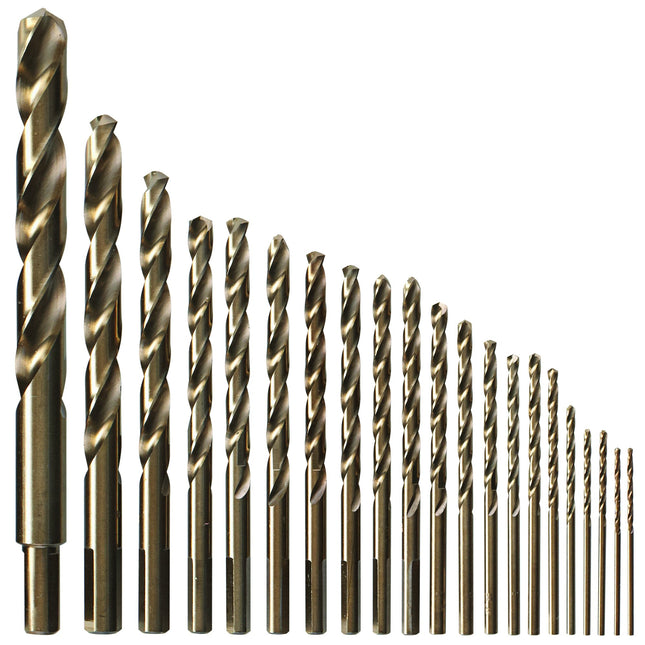 BOSCH CO21 21-Piece Assorted Set with Included Case Cobalt Metal Drill Bit with Three-Flat Shank for Drilling Applications in Stainless Steel, Cast Iron, Titanium, Light-Gauge Metal, Aluminum