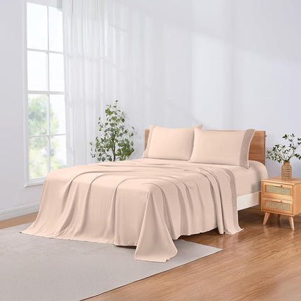 Modern Threads Pacific Coast Textiles 3 PIECE CROCHET LACE MICROFIBER SHEET SET BLUSH TWIN, Microfibre