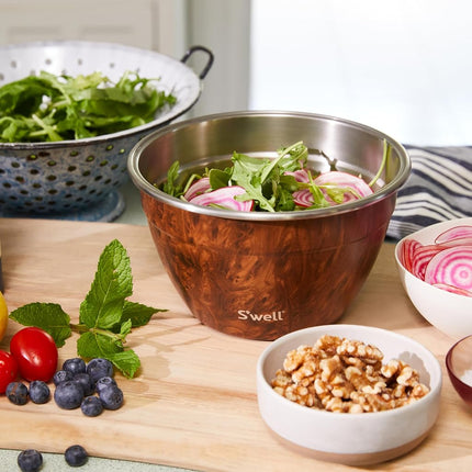 S'well Teakwood Salad Bowl Kit, Brown, 1.9 Litre
