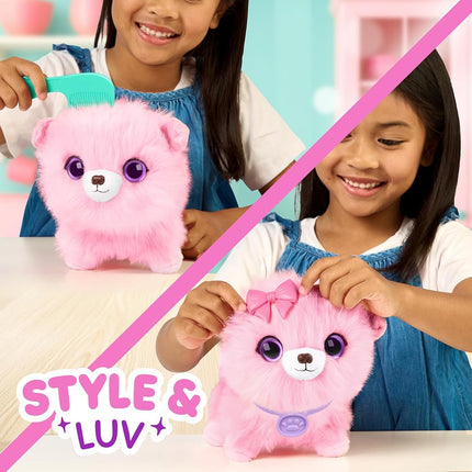 ScruffaLuvs Pet Scruffs Pink - Mystery Plush Toy, 7.5" Tall - Wash to Reveal 1 of 3 Rescue Pets: Puppy, Bunny, or Kitty - Includes 8.7" Deluxe Pet Carrier