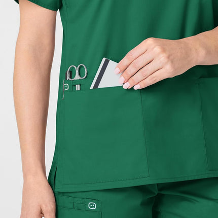 WonderWink Women's Plus-Size Wonderwork V-Neck Scrub Top, Hunter, 3X-Large