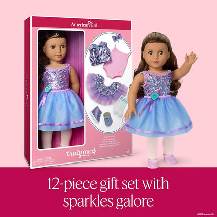 American Girl, Truly Me #117 Doll & Dance All Day Set, with Brown Eyes, Wavy Dark-Brown Hair, Tan Skin, Ages 6+