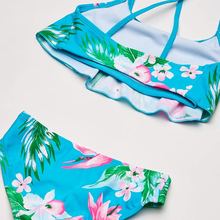Kanu Surf Girls' Alania Flounce Bikini Beach Sport 2 Piece Swimsuit - Blue - 16