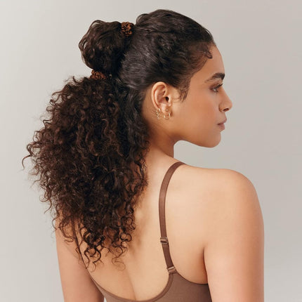 Slip Silk Hair Ties, Dark Brown Skinny Scrunchies, Set of 4 | Anti-Damage