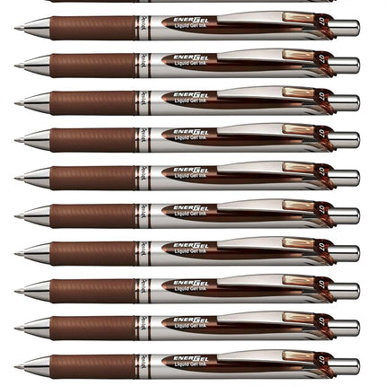 EnerGel XM Retractable Brown Ink Rollerball Pen (Pack of 12)