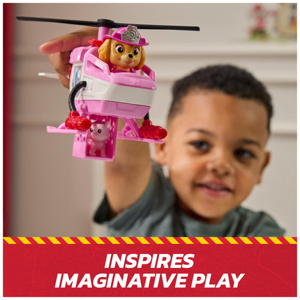 PAW Patrol Fire Rescue: Skye Rescue Fire Chopper with Action Figure, Kitty Friend & Toy Helicopter, Kids Toys for Boys & Girls Ages 3 and Up