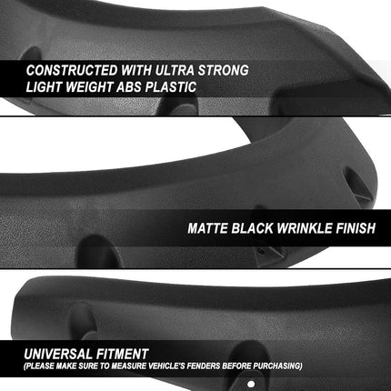 DNA MOTORING IF-10011-MBK 4 Pcs OE Style Wheel Fender Flares Compatible with 94-01 Ram 1500 2500 3500 96" 78" Fleetside Beds