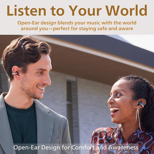 JVC nearphones Open Ear-Cuffs Wireless Headphones with Clasp Mechanism, Multipoint, Single Ear use, BT 5.3, Long Battery Life (up to 24 Hours) - HA-NP1T-H ICE Grey