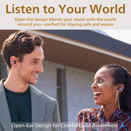 JVC nearphones Open Ear-Cuffs Wireless Headphones with Clasp Mechanism, Multipoint, Single Ear use, BT 5.3, Long Battery Life (up to 24 Hours) - HA-NP1T-H ICE Grey