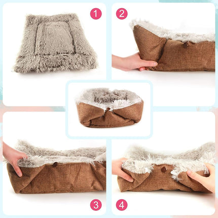 HDLKRR Cat Bed Small Dog Bed, Self Warming Cat Beds Self Heating Cat Dog Mat, Extra Warm Thermal Pet Pad for Indoor Outdoor Pets, Calming Dog Crate Bed Pet Cushion, 23.6x19.7inch