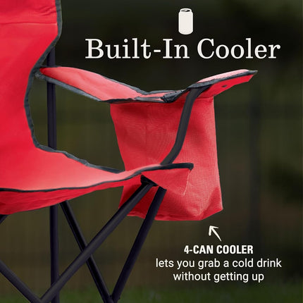 Coleman 2000020264 Silla portátil de camping Cooler Quad, roja