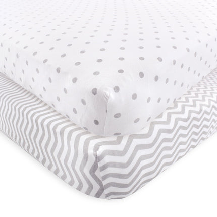 Luvable Friends Unisex Baby Fitted Crib Sheet, Gra