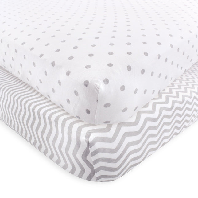 Luvable Friends Unisex Baby Fitted Crib Sheet, Gra
