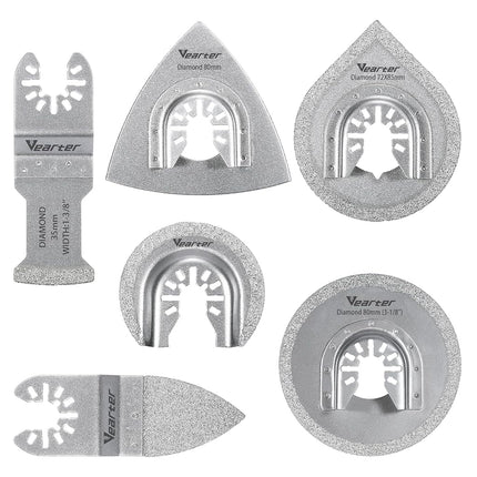 Vearter 6PCS Diamond Oscillating Saw Blades Kit, f