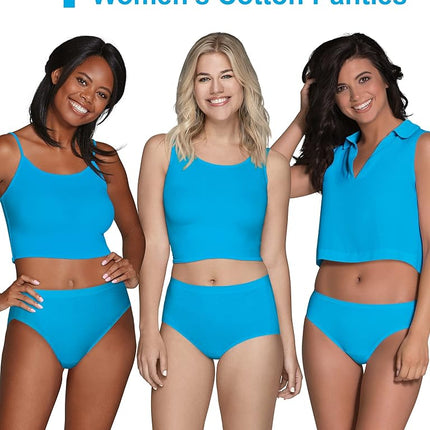Fruit of the Loom Women's Plus Size Comfort Covered Cotton Assorted Briefs, 6 Pack Underwear, 16 (Pack of 6)