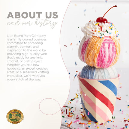 (3 Pack) Lion Brand YarnIce Cream Baby Yarn, Cherries Jubilee