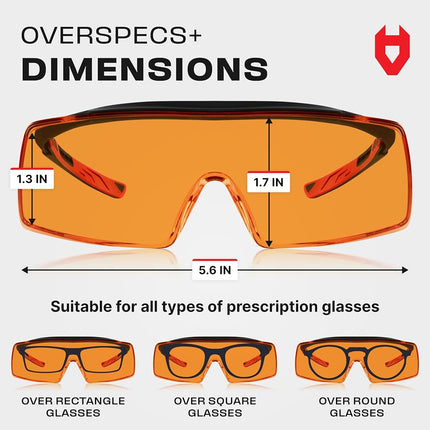 NoCry Blue Light Blocking Over Glasses Safety Glasses with 100% UV Protection — Perfect UV Glasses for UV Light Protection with Anti-Fog & Anti-Scratch Lenses; ANSI Z87.1 Certified
