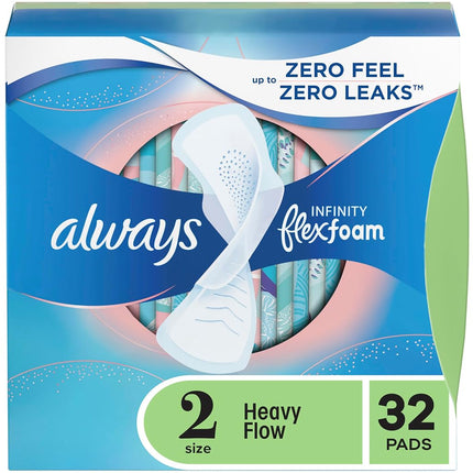 Always Infinity Feminine Pads for Women, Size 2, H