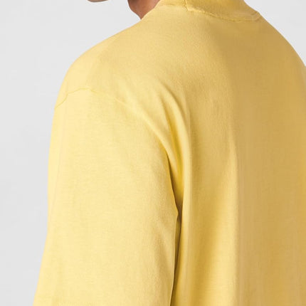 Hugo Men's Dapolino Relaxed Fit Cotton T-Shirt with Logo Print, Sunset Yellow, Large
