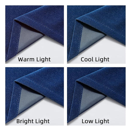 Joydeco Blue Velvet Curtains 108 inch Length 2 Panels Burg Set, Luxury Rod Pocket Thermal Insulated Window Blackout Curtain, Room Darkening Drapes for Living Dining Room Bedroom Privacy