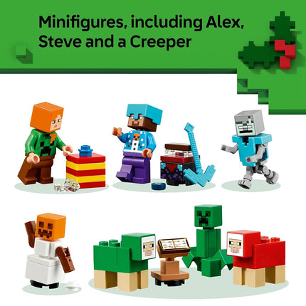 LEGO Minecraft Advent Calendar 2025 for 7+ Year Old Boys & Girls - Christmas Countdown Toy with 24 Surprises incl. Minifigures & Mini Builds - Gaming Gift - 21280