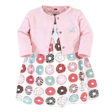 Hudson Baby Girls' Cotton Dress and Cardigan Set, 