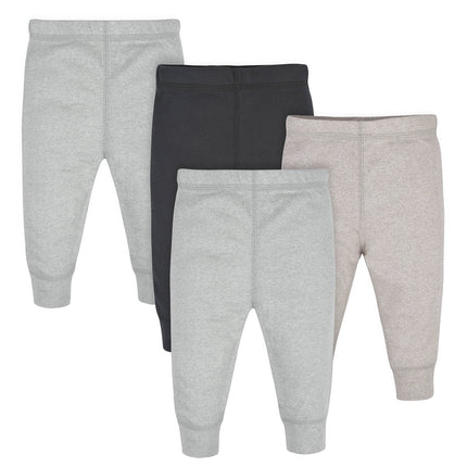 Gerber Baby Boys' 4-Pack Pants, Gray Heather/Black
