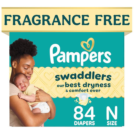 Diapers Newborn/Size 0 (< 10 lb), 84 Count - Pampers Swaddlers Disposable Baby Diapers, Super Pack