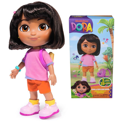 Dora, Sing & Explore Dora Doll with Music, Sound Effects, Bilingual Phrases, Doll Clothes & Accessories, Kids Toys for Girls & Boys Ages 3 and Up