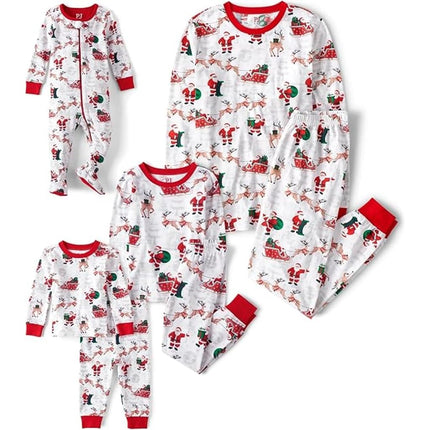 The Children's Place Pyjamas de Noël Festifs Assortis pour toute la Famille, en Coton, Bleu Ski, XXL
