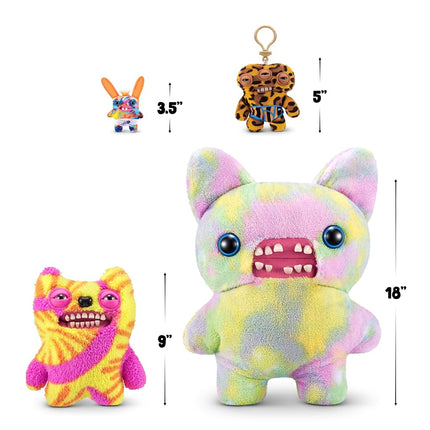 Fuggler Key Rings Series 4 by ZURU, 5 inch Funny Ugly Monster, Plush, Collectible, Toy (3 Pack, random assortment)