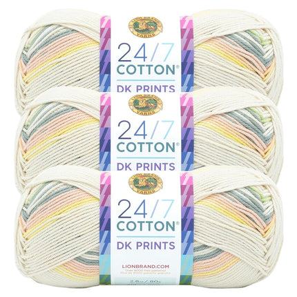 Lion Brand Yarn, 24/7 Cotton DK Crochet Yarn, Seag