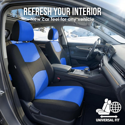 FH GROUP Car Seat Covers, Full Set, Blue