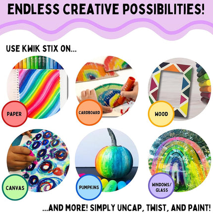 The Pencil Grip Kwik Stix Solid Tempera Paint, Super Quick Drying, 30 Colors (TPG-681)