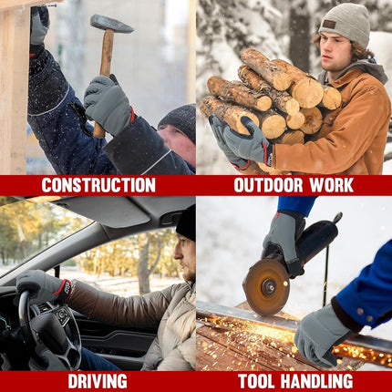 HANDLANDY Winter Work Gloves for Men & Women, Utility Mechanic Working Gloves Touch Screen, Flexible Breathable Gardening Gloves for Yard Maintenance (X-Large, 1 Pair)