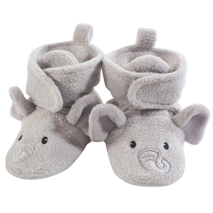 Hudson Baby Patucos de Forro Polar Acogedores Unisex-Bebé, Elefante Neutral, 0-6 Meses