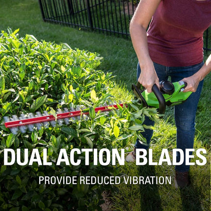Greenworks 24V 22" Cordless Laser Cut Hedge Trimmer, Tool Only