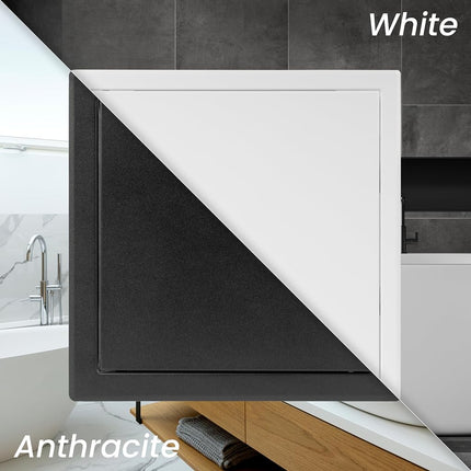 Repa Market 12 x 12 Inch Access Panel for Drywall – White Galvanized Steel Wall Hole Cover/Access Door Panel with Click Function – Heavy-Duty Service Hatch for Plumbing, Electrical, HVAC Access Door