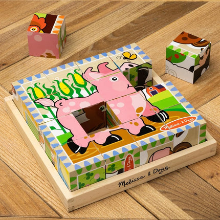 Melissa and Doug - Cube Puzzle - Farm - 16 Pieces