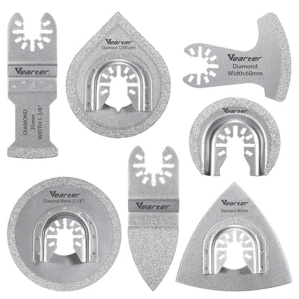Vearter 7PCS Diamond Oscillating Saw Blades Kit, f