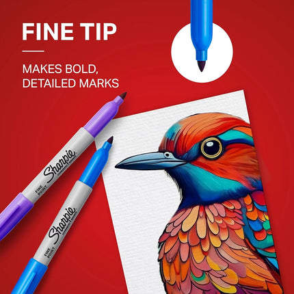 Sharpie Permanent Marker, Fine Point, Black (Pack of 12). 24 Stück multicoloured